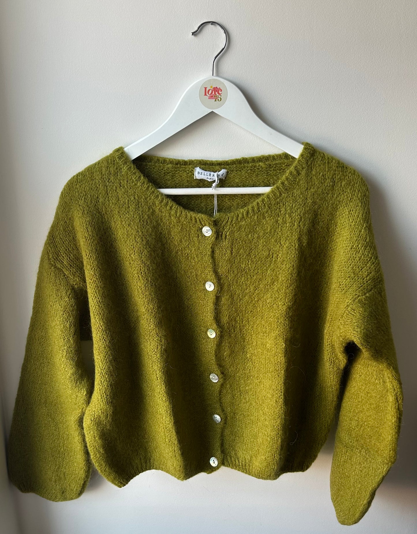 Long Sleeve Mohair Cardigan Olive