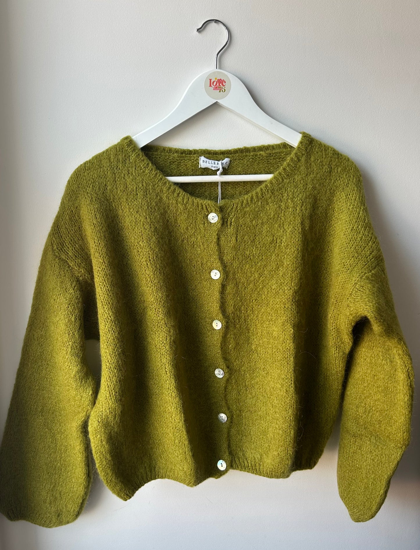 Long Sleeve Mohair Cardigan Olive