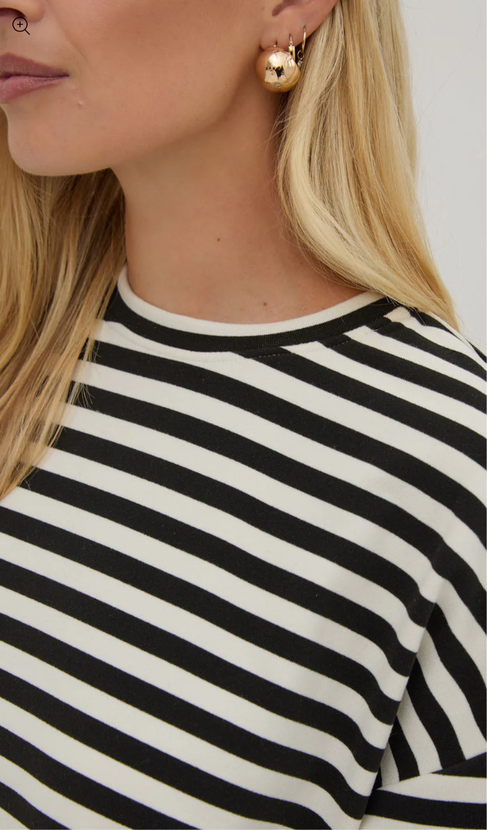 Premium Super Soft Stripe A-Line Tee: Black & White