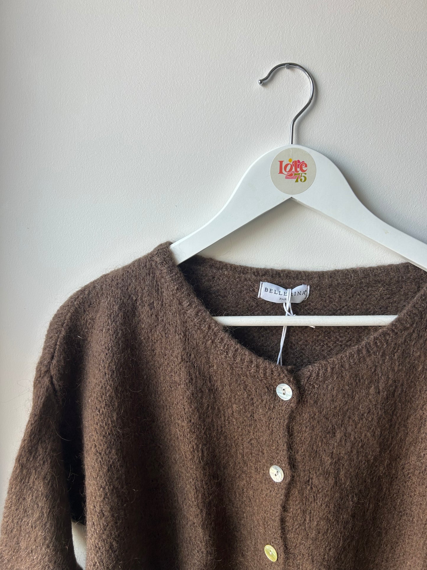 Long Sleeve Mohair Cardigan Chocolate