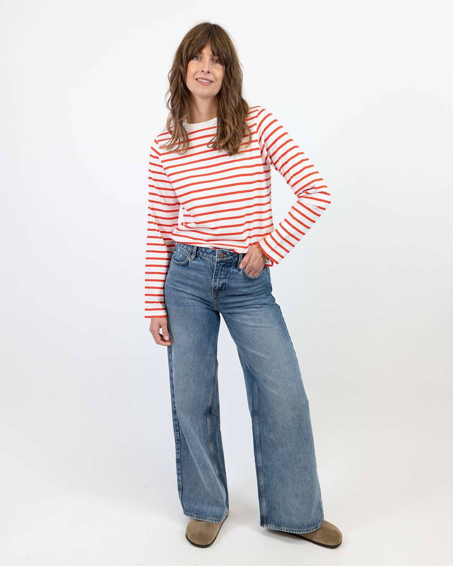 Sonny Midweight Organic Cotton Red Breton T-Shirt
