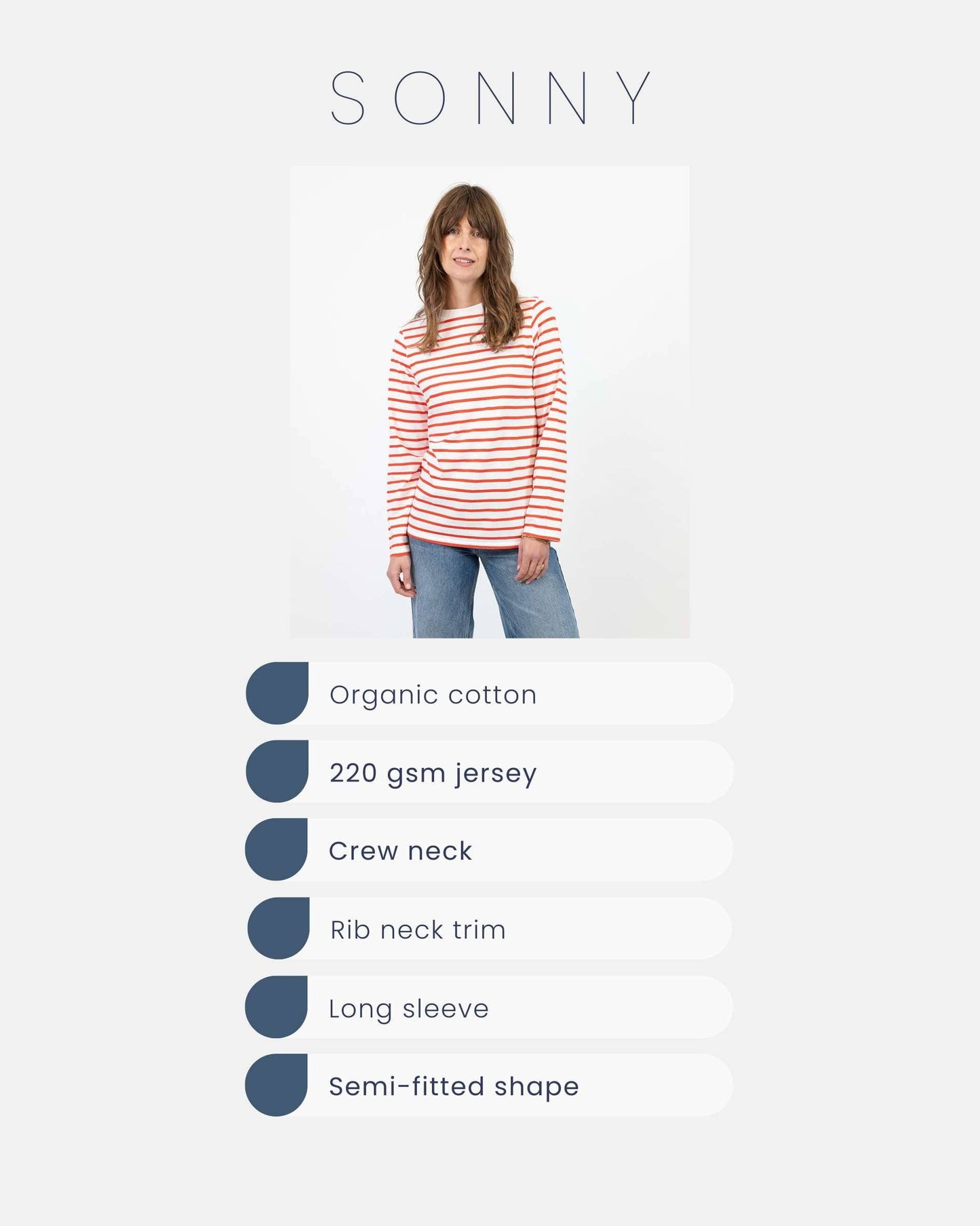 Sonny Midweight Organic Cotton Red Breton T-Shirt