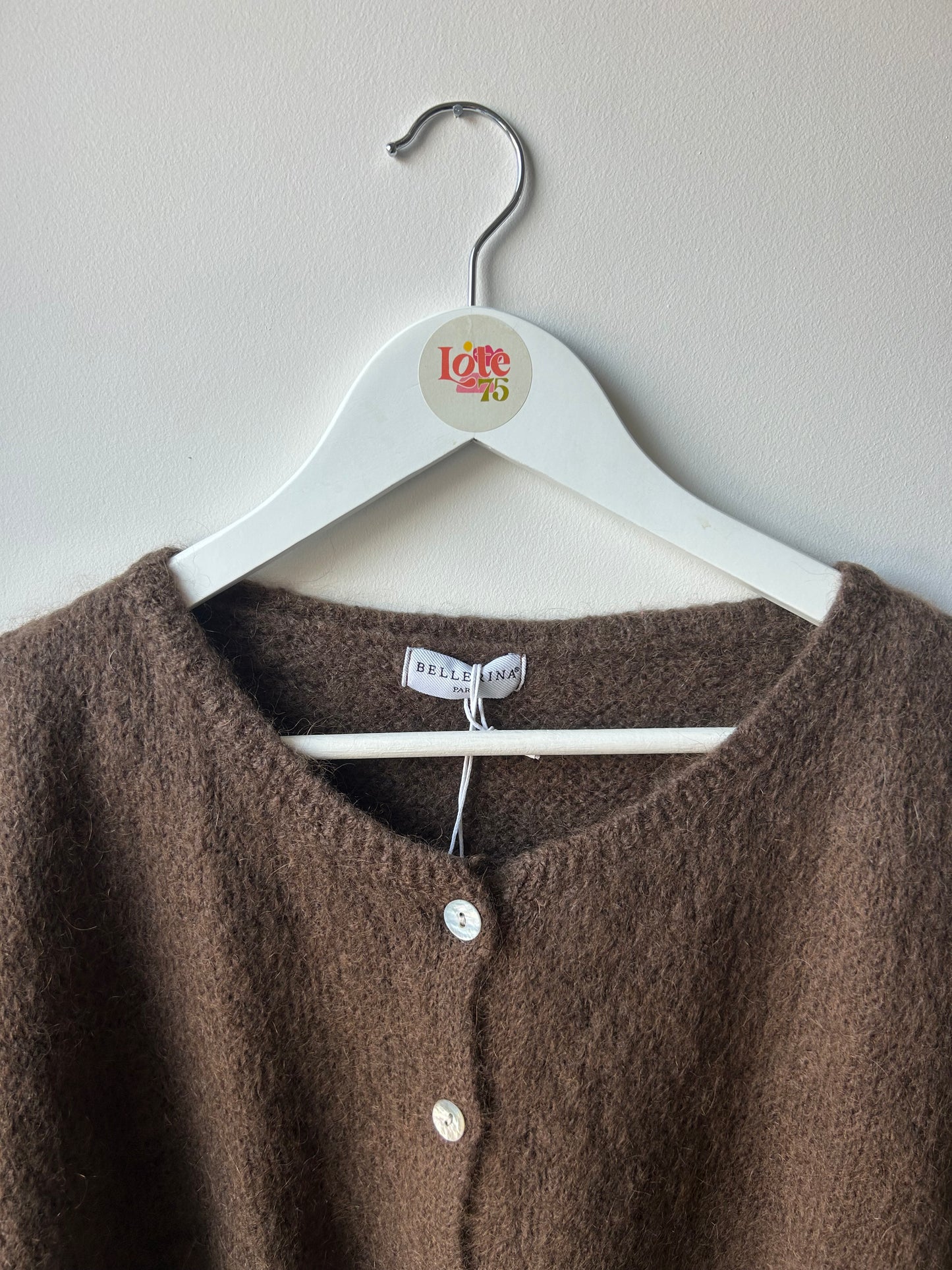 Long Sleeve Mohair Cardigan Chocolate