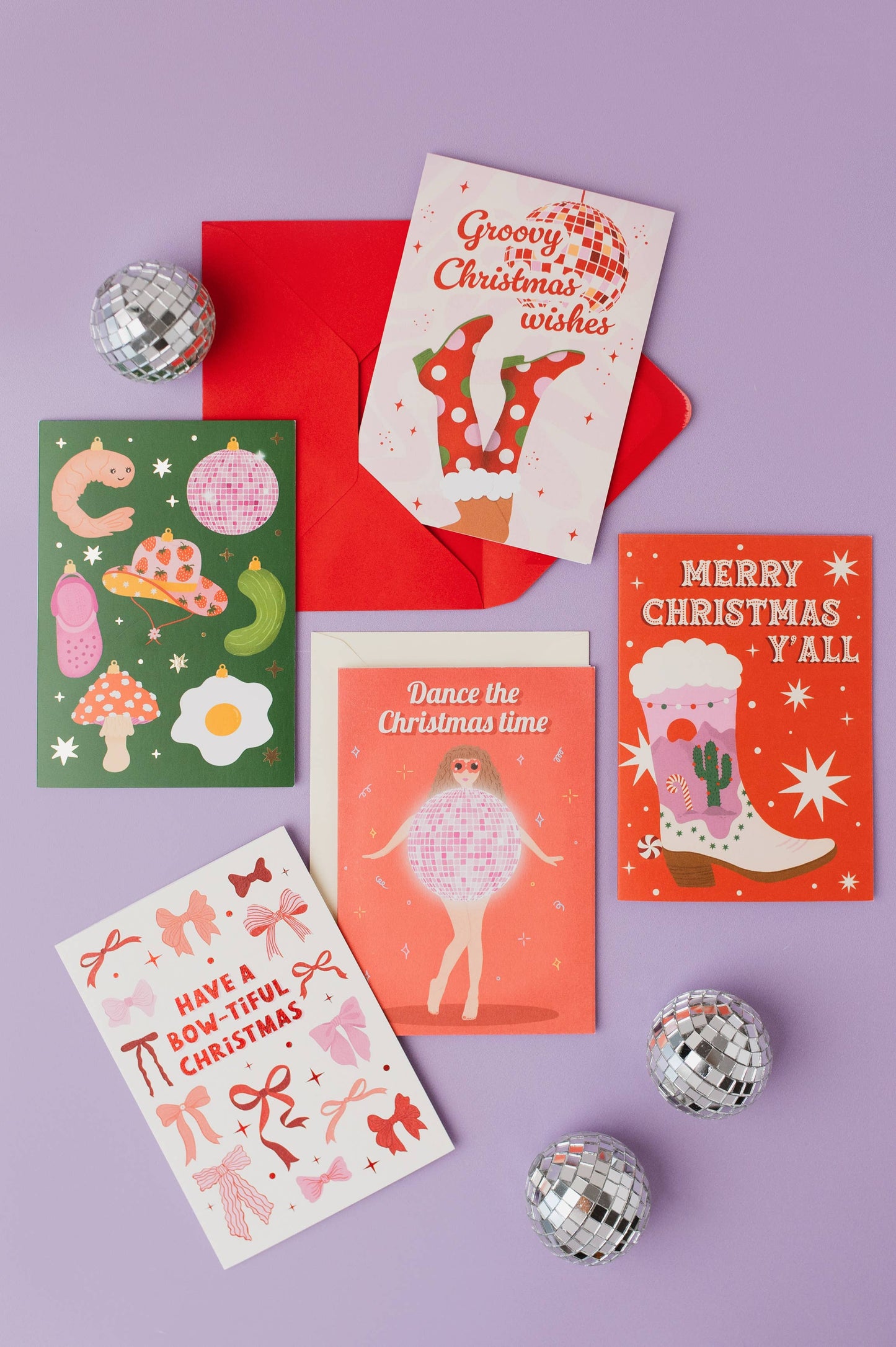 Coquette Bows Christmas Card | Pink Red Bow-tiful Christmas