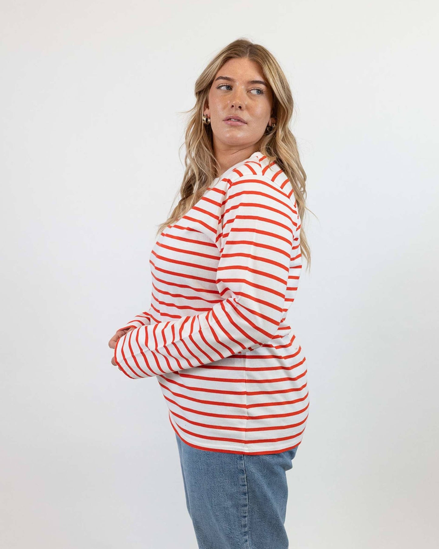 Sonny Midweight Organic Cotton Red Breton T-Shirt
