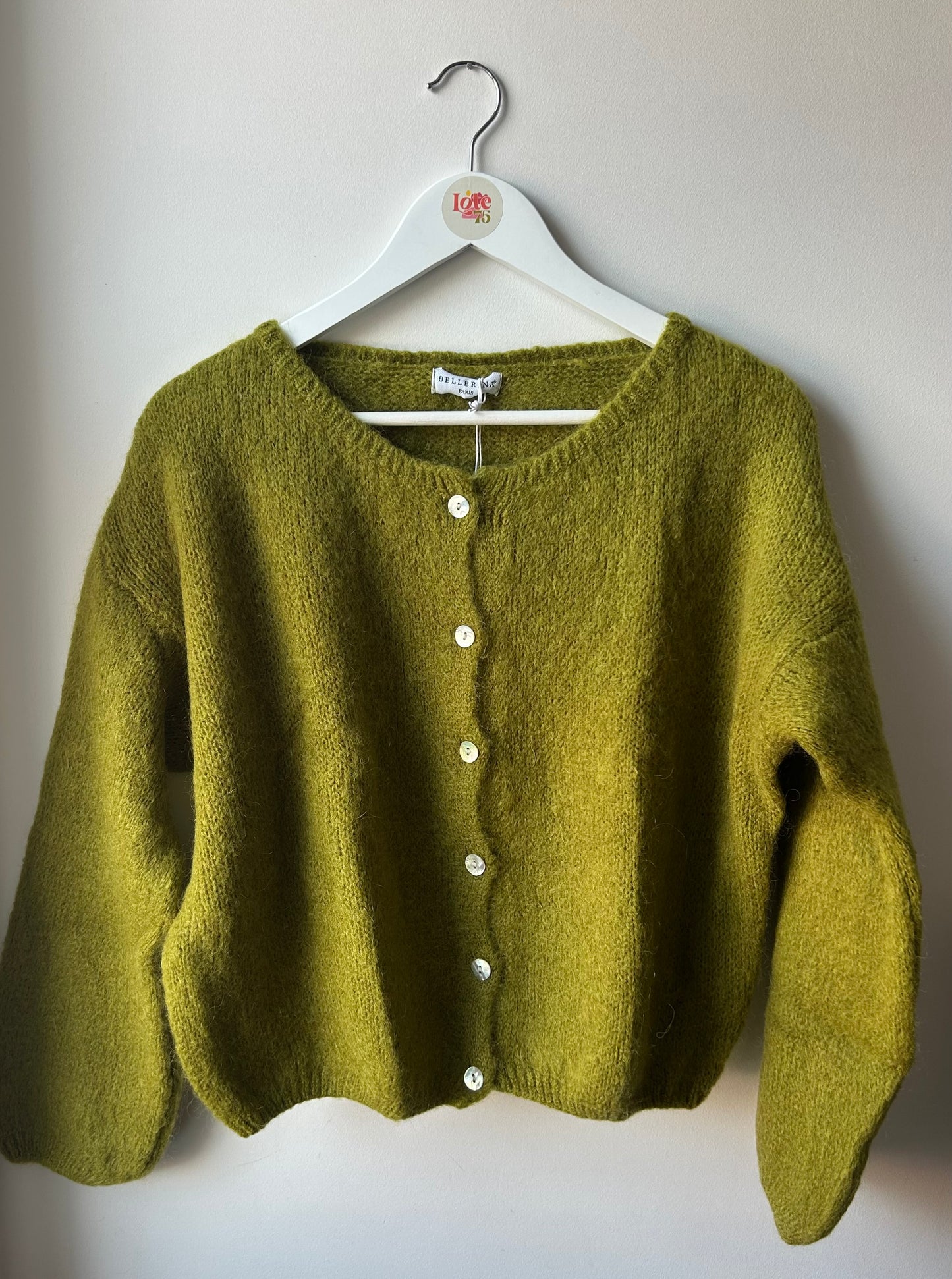 Long Sleeve Mohair Cardigan Olive