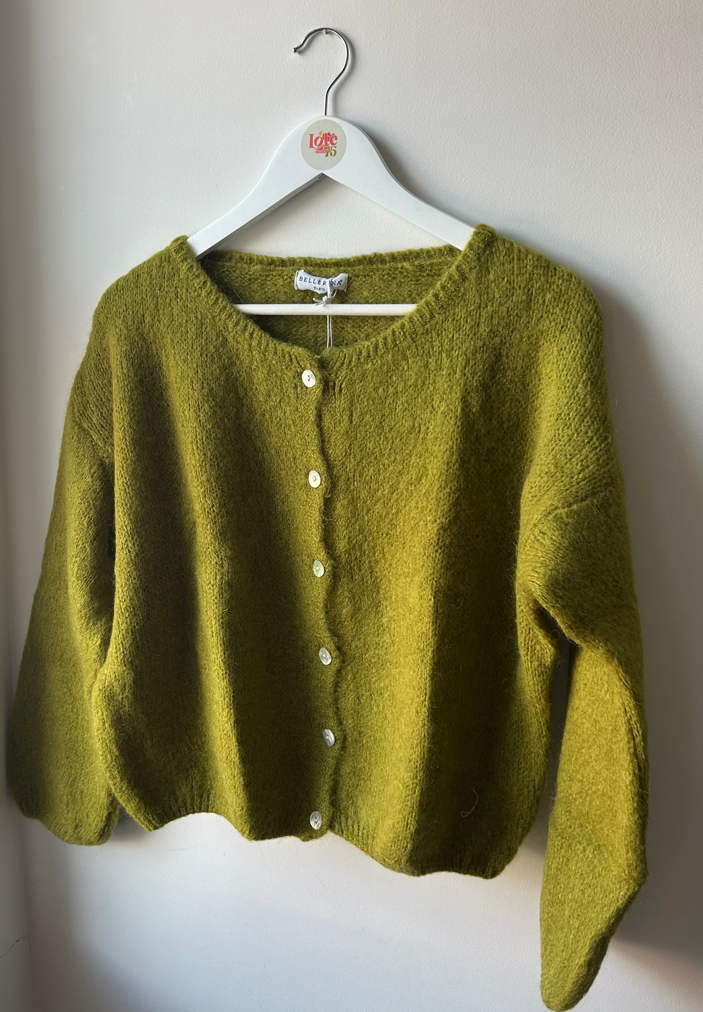 Long Sleeve Mohair Cardigan Olive