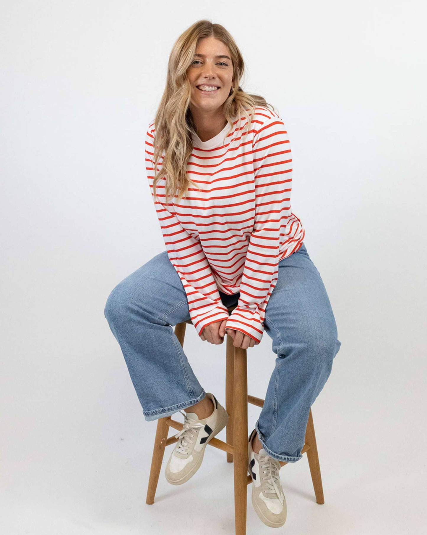 Sonny Midweight Organic Cotton Red Breton T-Shirt