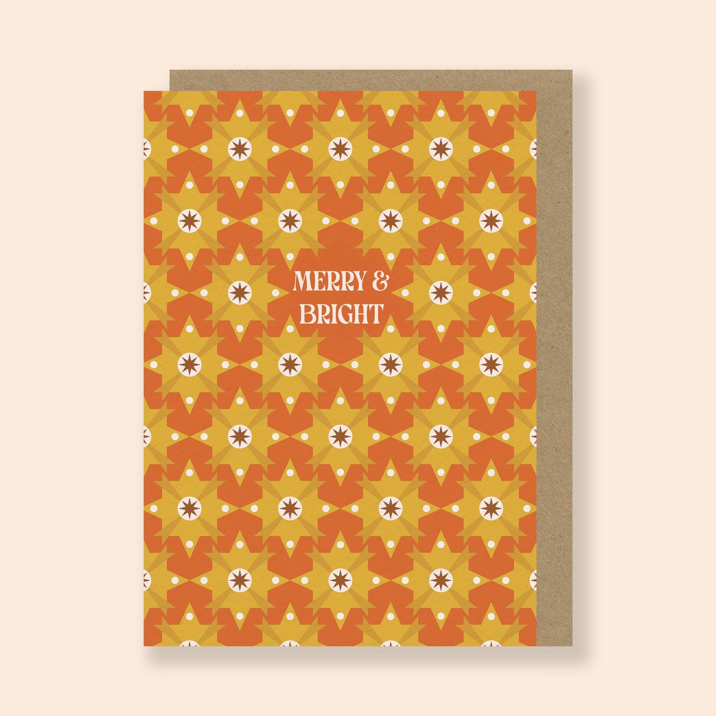 Merry and Bright Christmas Card | Mid-Century Pattern Card