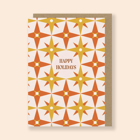 Happy Holidays Christmas Card | Mid-Century Star Card