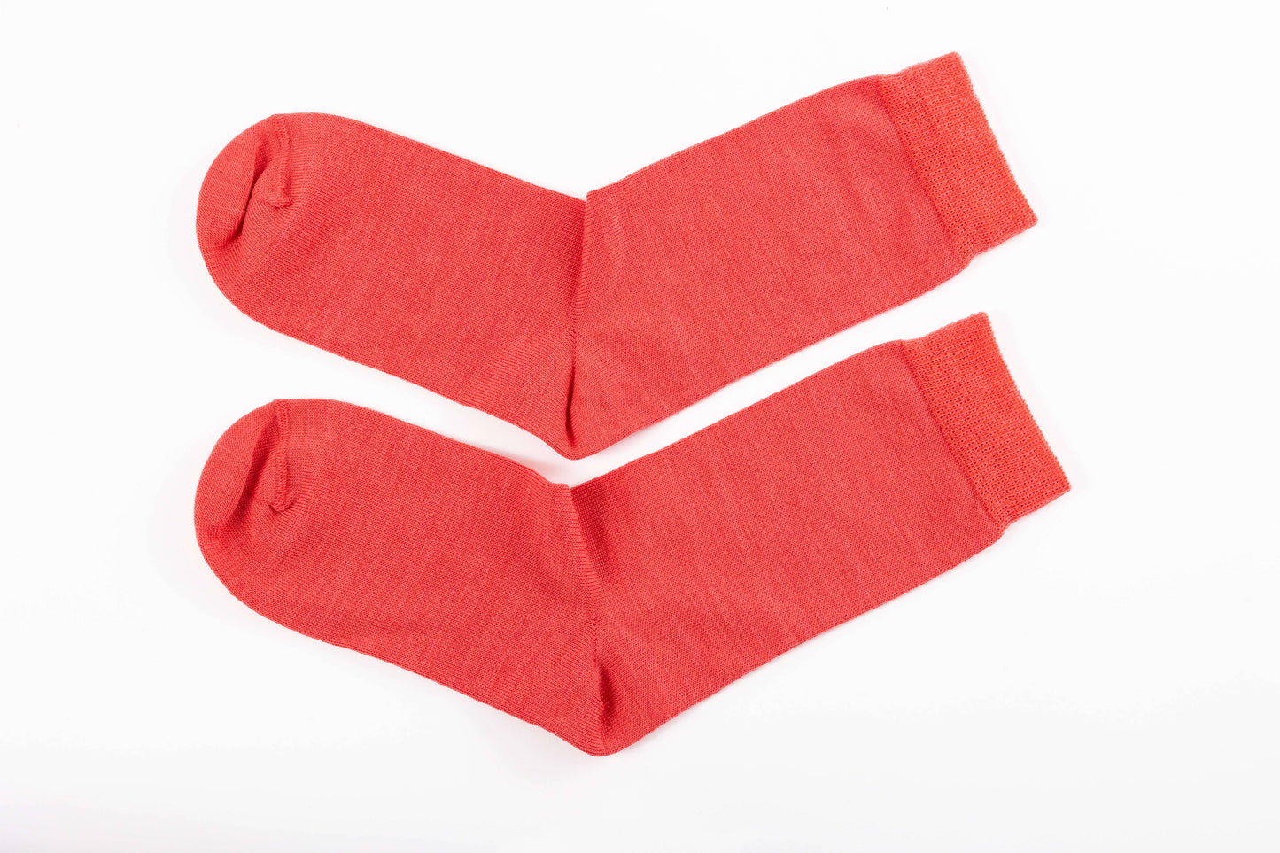 Coral Red Merino Socks: Small UK 4-7