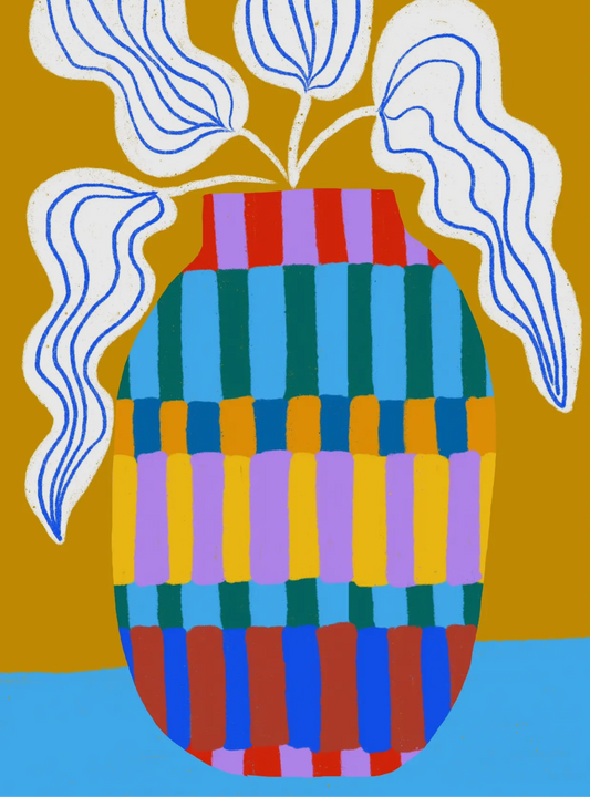 Teresa Rego Striped Vase Art Print A4