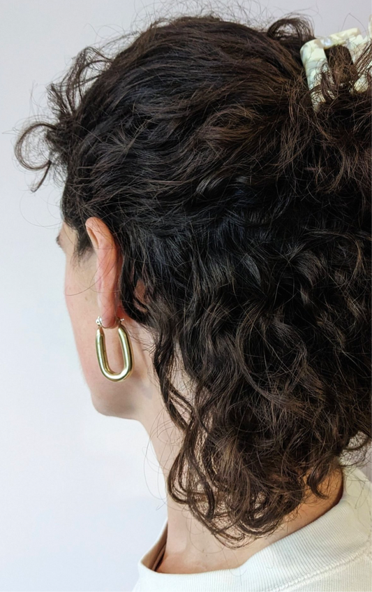 Patsy Brass and Silver Hoop Earrings