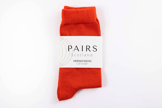 Red Merino Socks: Small UK 4-7