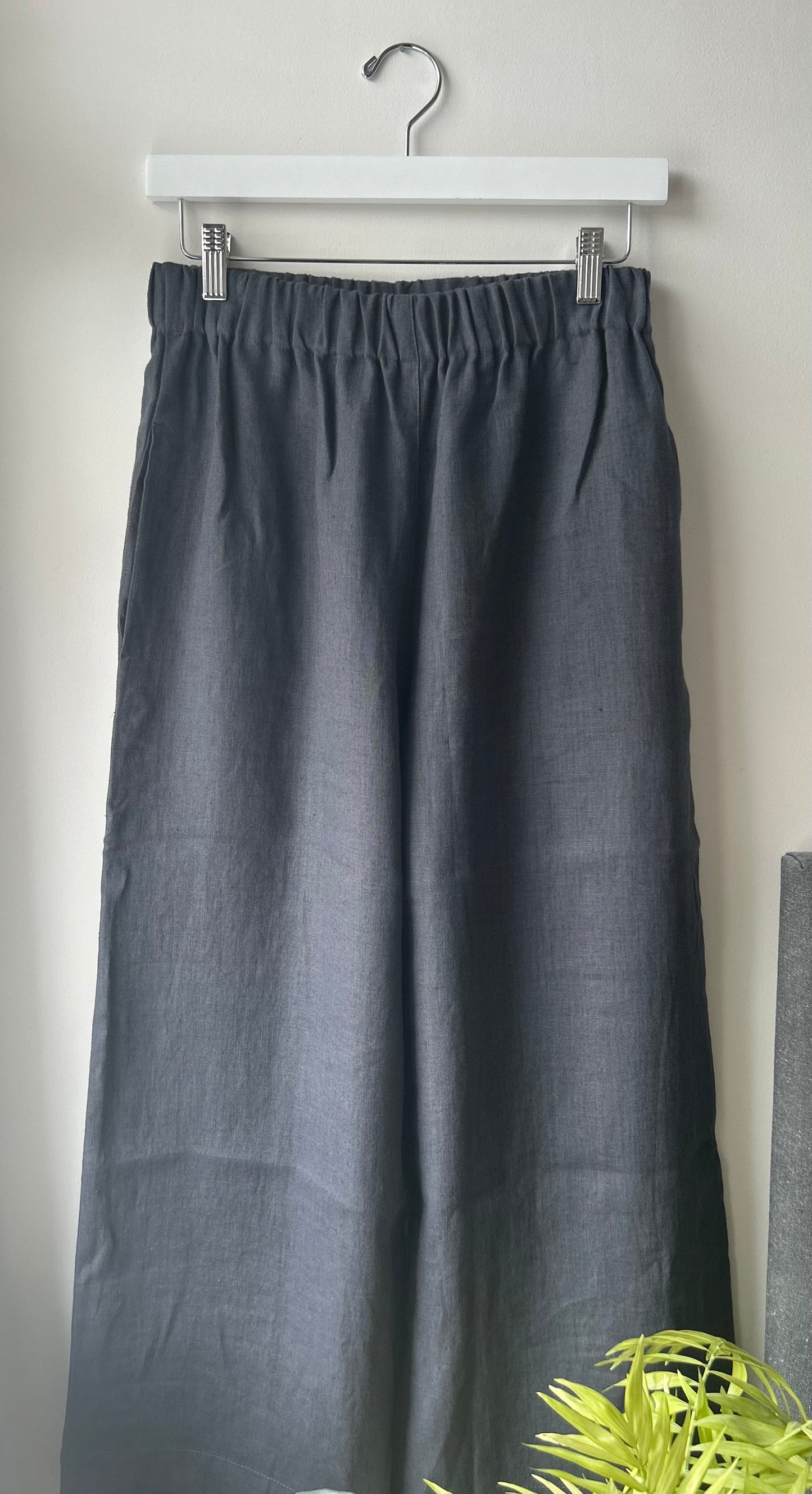 Charcoal Grey Wide Leg Linen Culottes