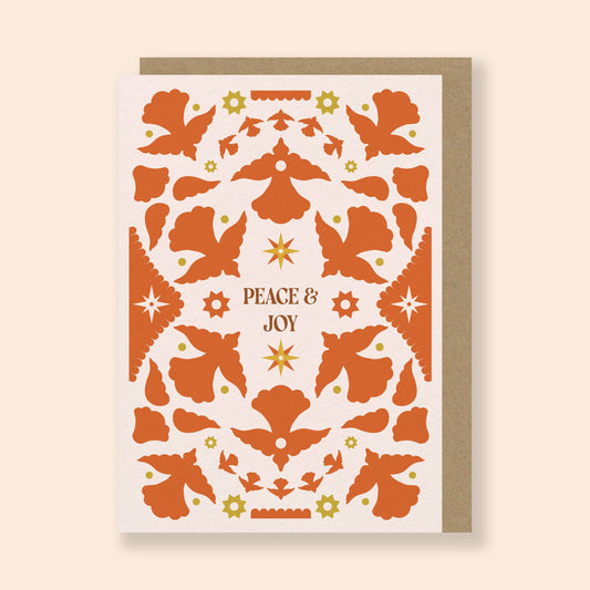 Peace and Joy Christmas Card | Illustrated Mid-Century Card