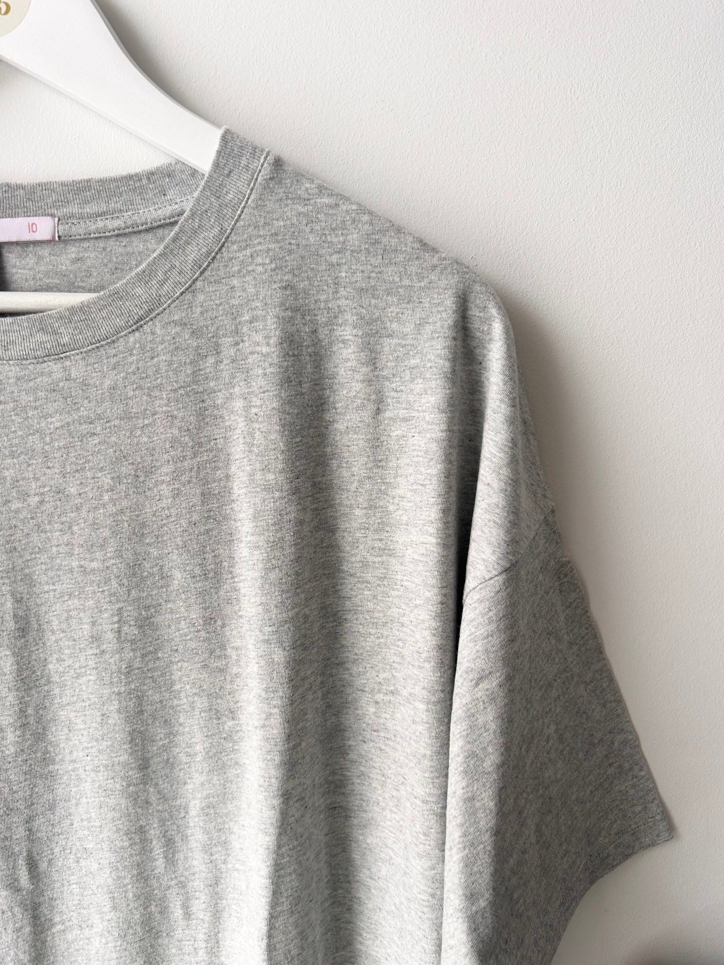 Thia Organic Cotton Crew Grey Marl: Grey Marl, 100% Organic Cotton