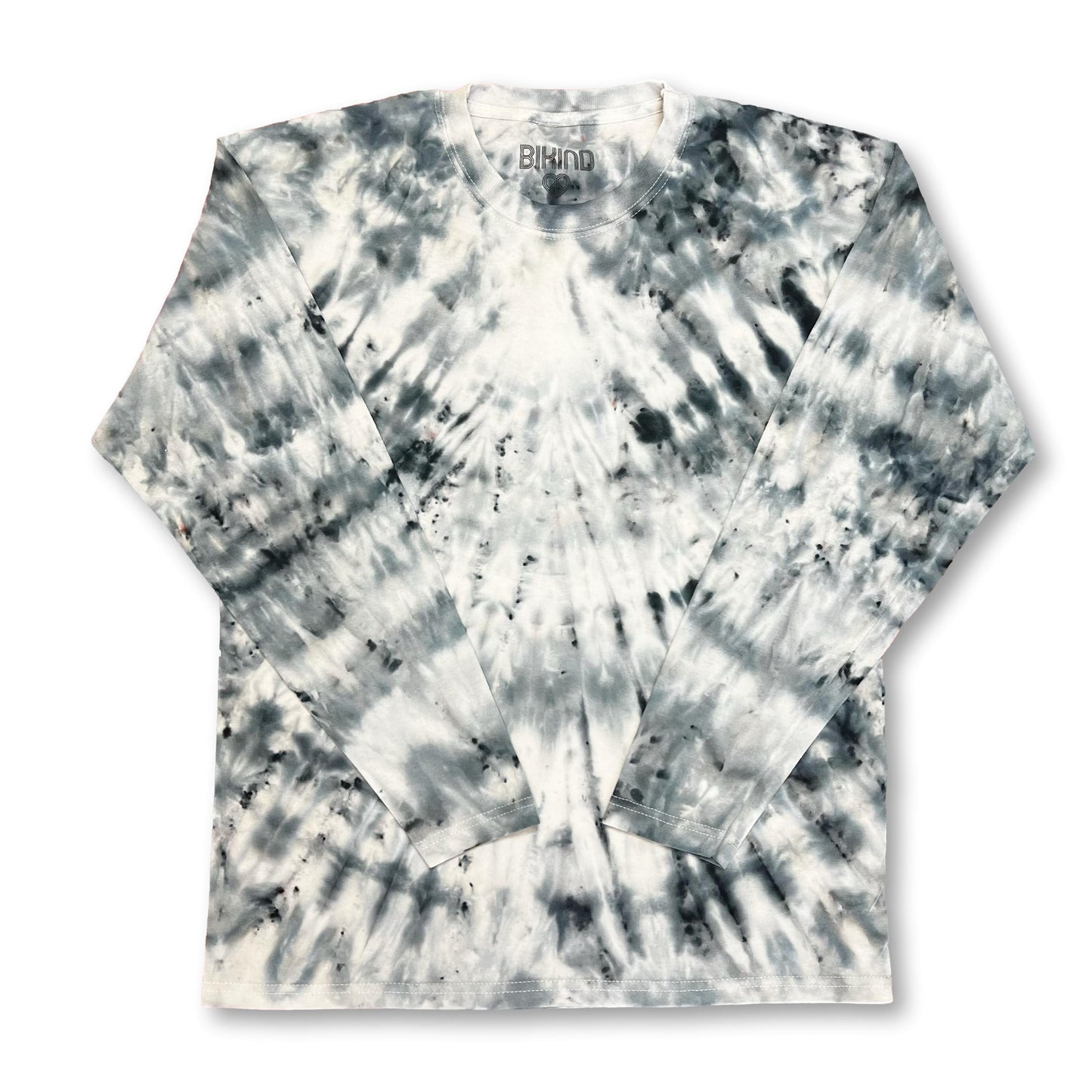 Ice Tie-Dye Long Sleeve T-Shirt in Black