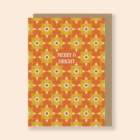 Merry and Bright Christmas Card | Mid-Century Pattern Card